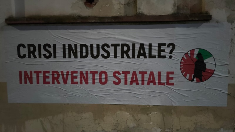 Striscione CONTRO la CRISI INDUSTRIALE